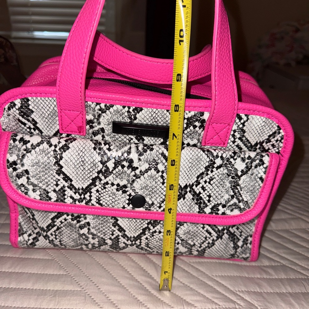 Steve Madden Pink and Black Snakeskin Tote - Picture 12 of 12